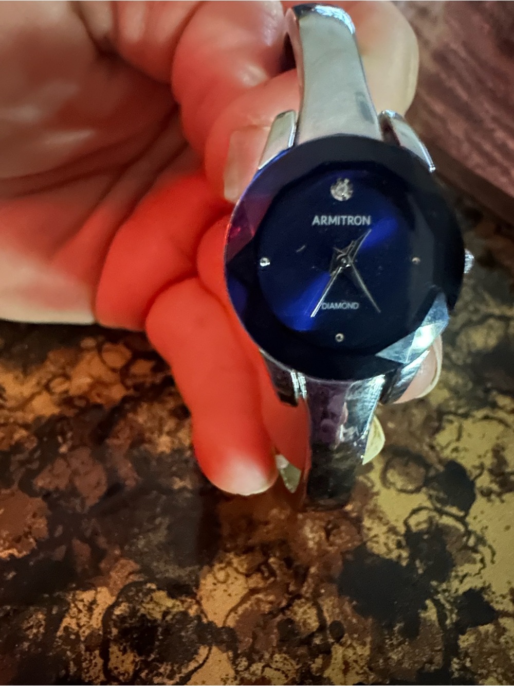 Armitron Silver Bracelet Watch with Blue Face